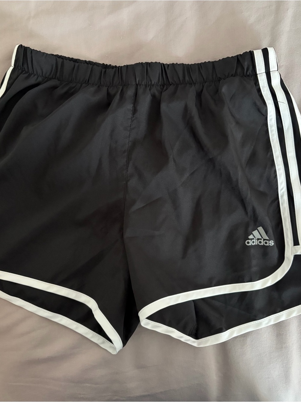 adidas Black Shorts with White Trim and Stripes